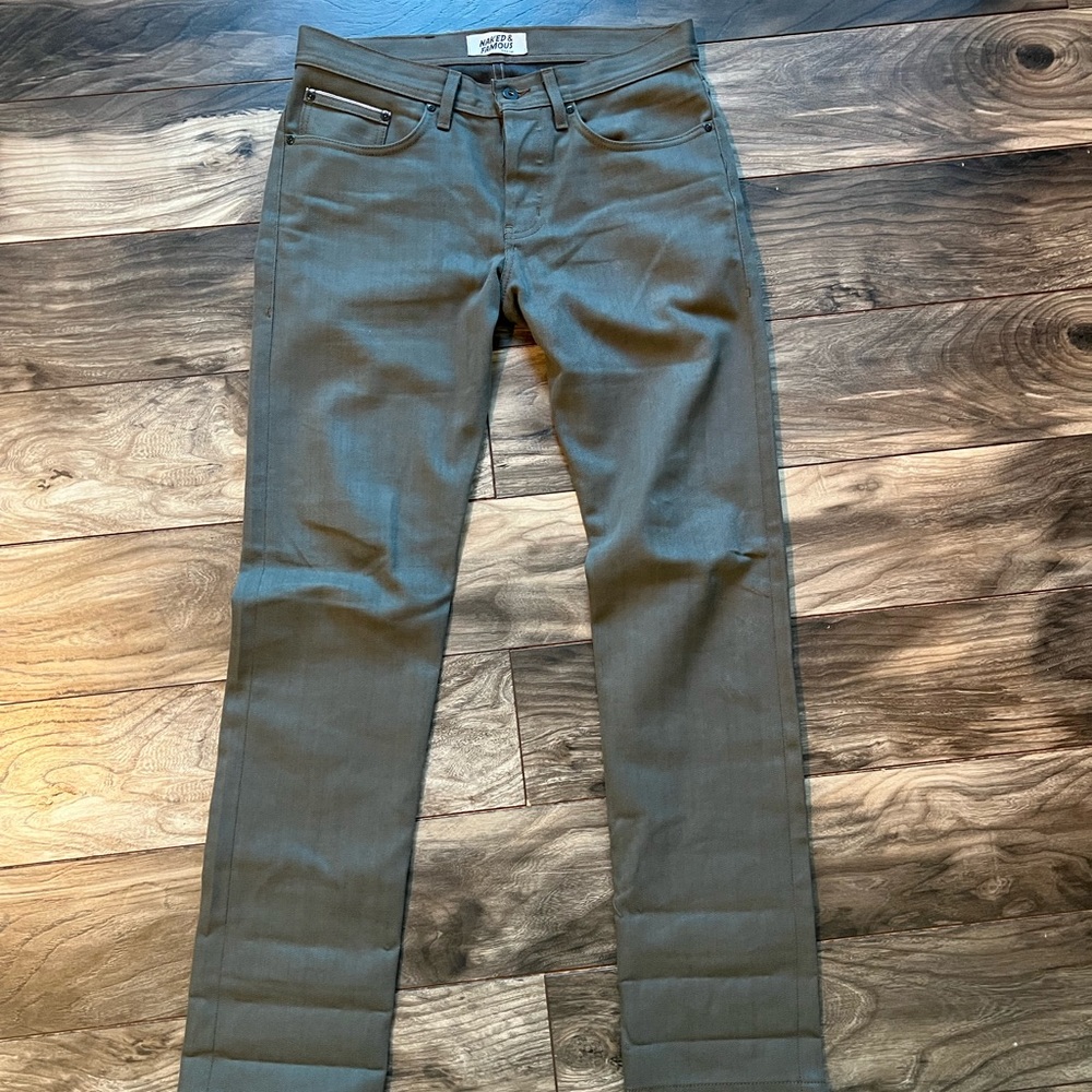 Naked & Famous Weird Guy Green x Black Stretch Selvedge